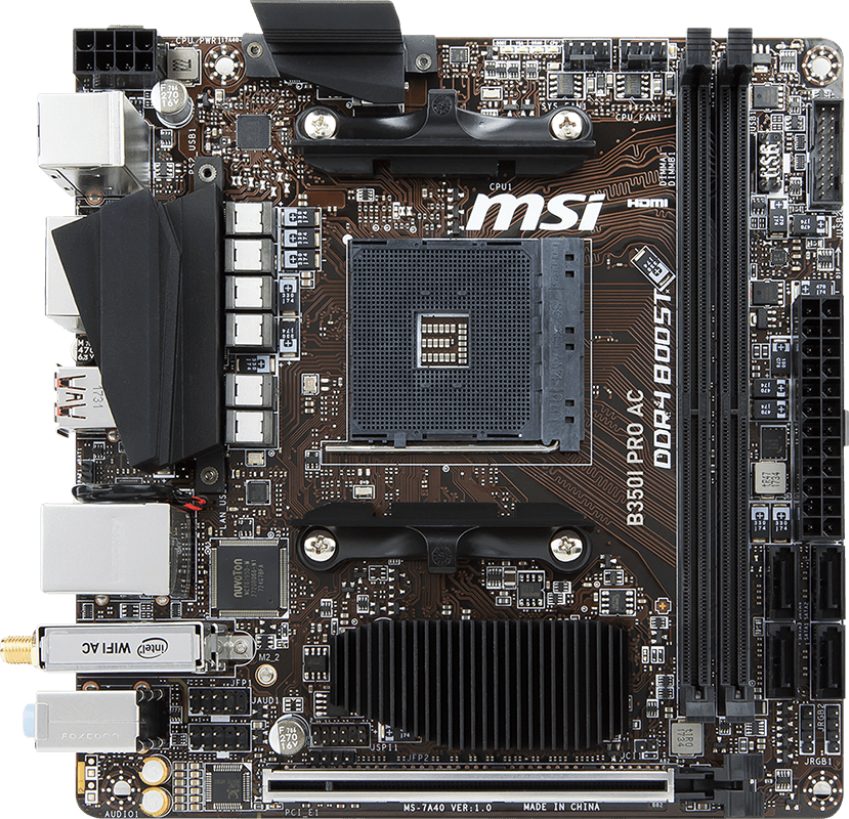 MSI B350I Pro AC - Motherboard Specifications On MotherboardDB